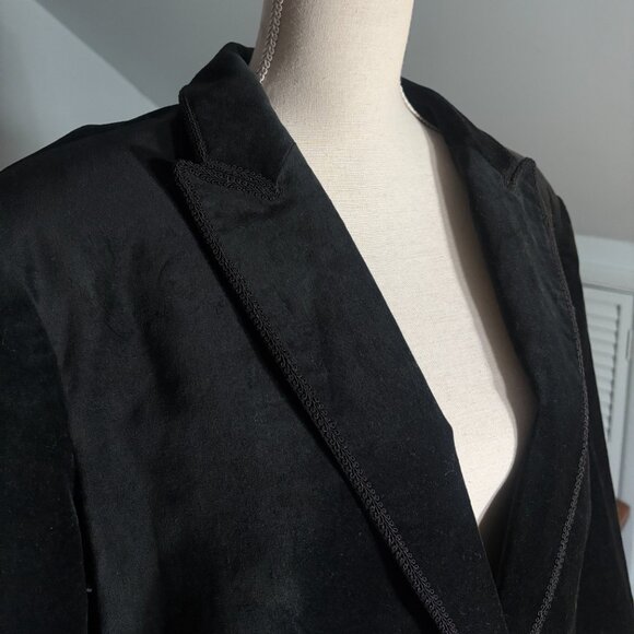 J. Crew Alexandra blazer in velvet black size 18 XL XXL braided trim CF274 - Picture 9 of 14